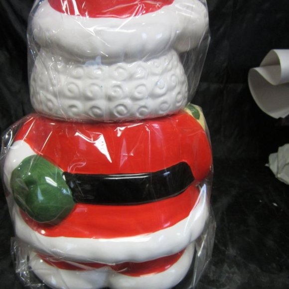 VINTAGE 70'S TO 90'S SHARE THE JOY BRAND CERAMIC MR SANTA COOKIE JAR W/ORIG PKG - Picture 7 of 10